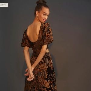 Let Me Burn Out Anthropologie Velvet Maxi Dress Size Medium